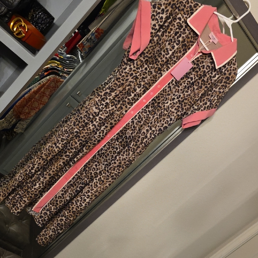 Entro Leopard Print Maxi Dress with Pink Accents - Picture 8 of 9